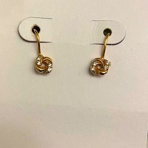 Tiny 14 k solid rose gold earrings for baby girls.